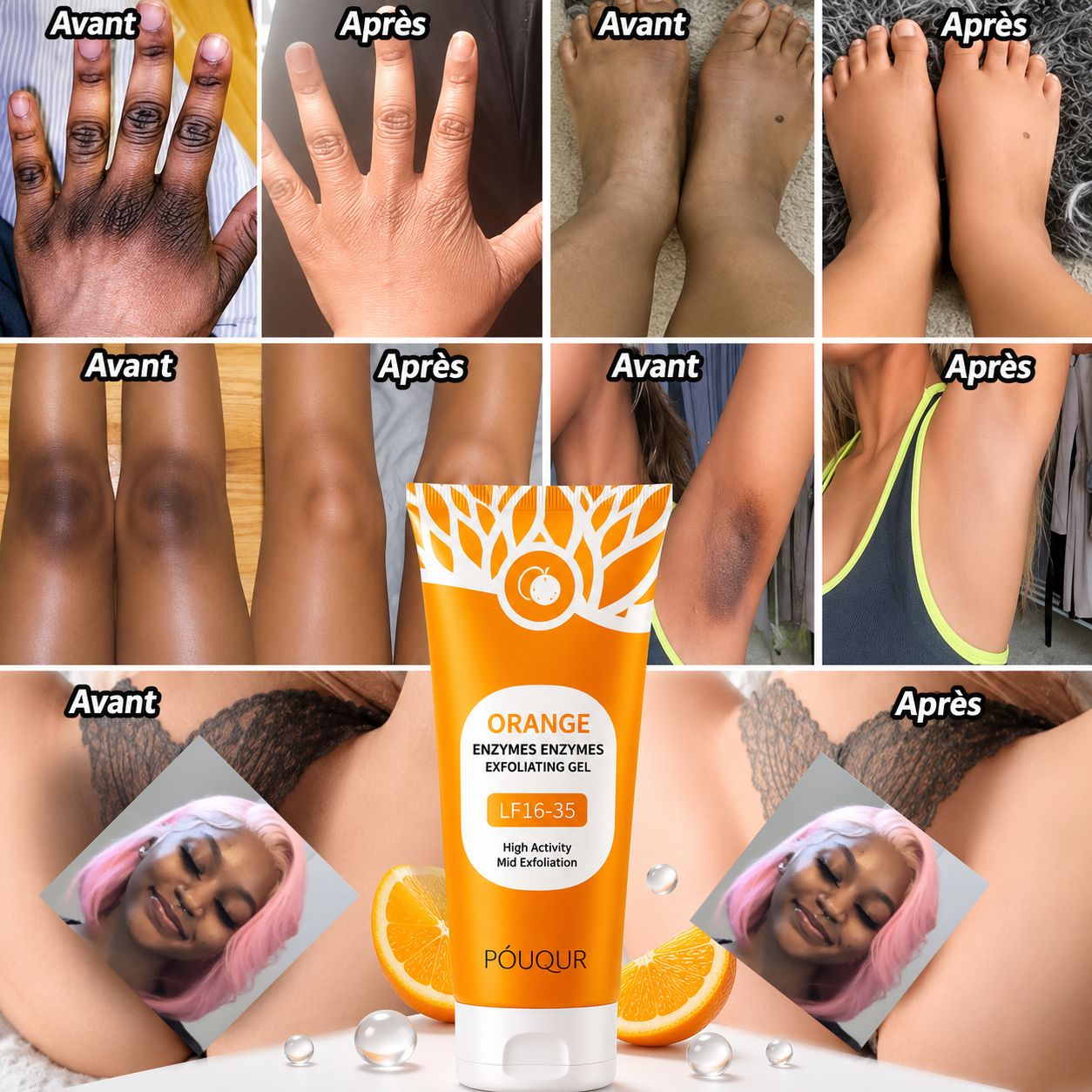 Gel Exfoliant Visage aux Enzymes d’Orange – Peau Lisse & Éclat