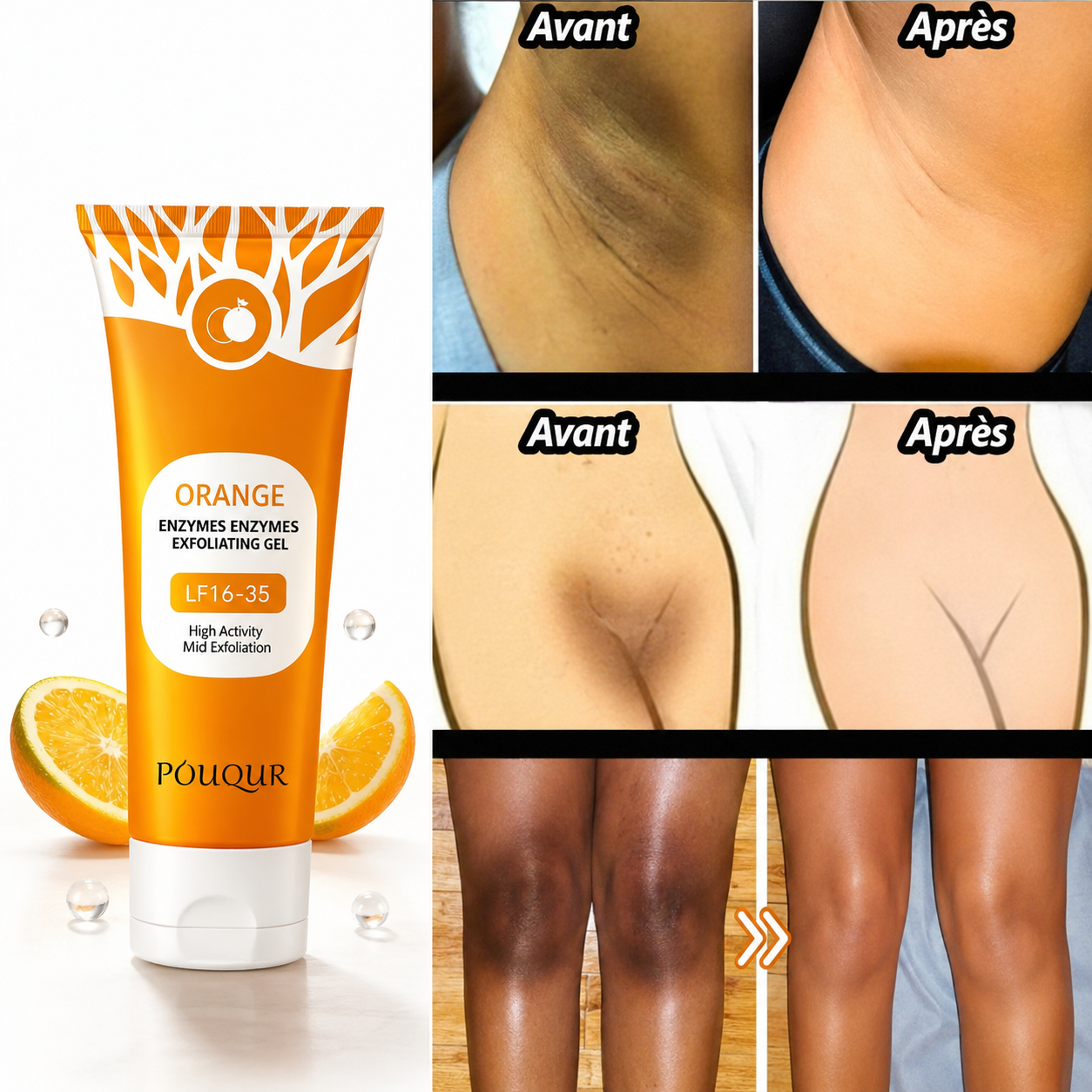 Gel Exfoliant Visage aux Enzymes d’Orange – Peau Lisse & Éclat