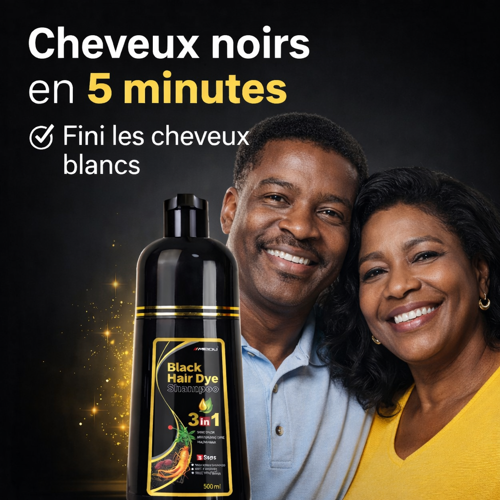 🖤 Shampooing Colorant Noir 3 en 1