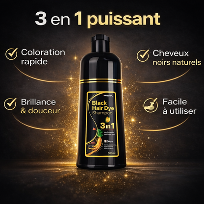 🖤 Shampooing Colorant Noir 3 en 1