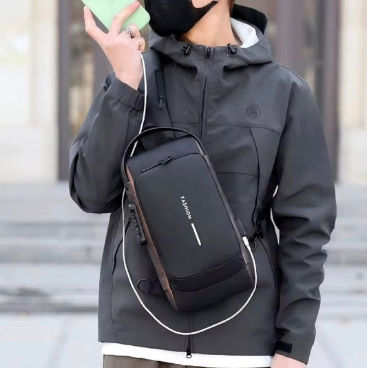 SAC BANDOULIÈRE ANTI-VOL AVEC PORT USB – IMPERMÉABLE