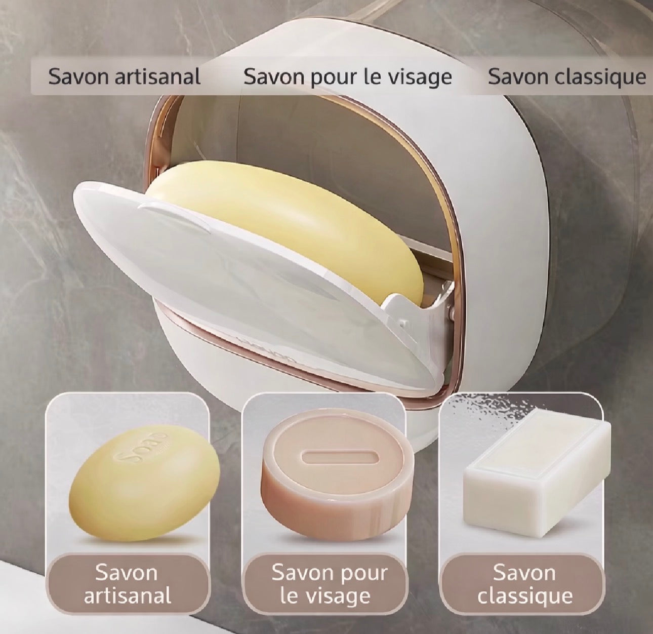 BOÎTE À SAVON MURALE Sans Perçage