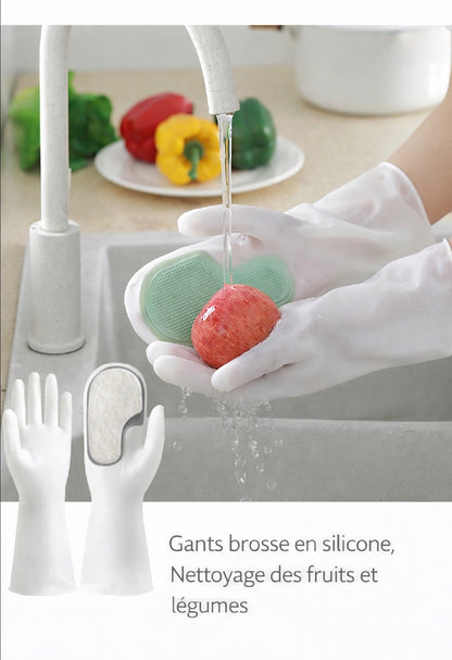 GANTS DE VAISSELLE AVEC BROSSE INTÉGRÉE - La Solution Simple Contre La vaisselle Difficile