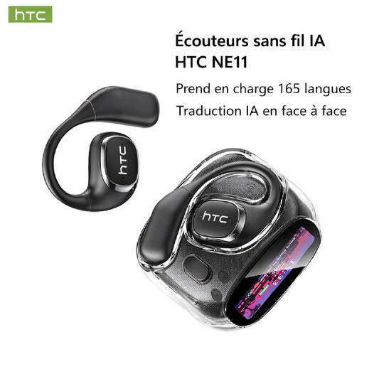ÉCOUTEURS SANS FIL HTC NE11 AI Traduction Instantanée en 165 Langues