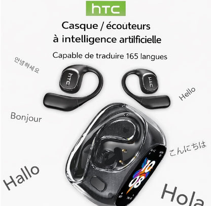 ÉCOUTEURS SANS FIL HTC NE11 AI Traduction Instantanée en 165 Langues